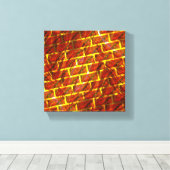 Rot angefärbt, gekratzt, goldgelbes Gitter oder Zi Leinwanddruck (Insitu (Holzboden))