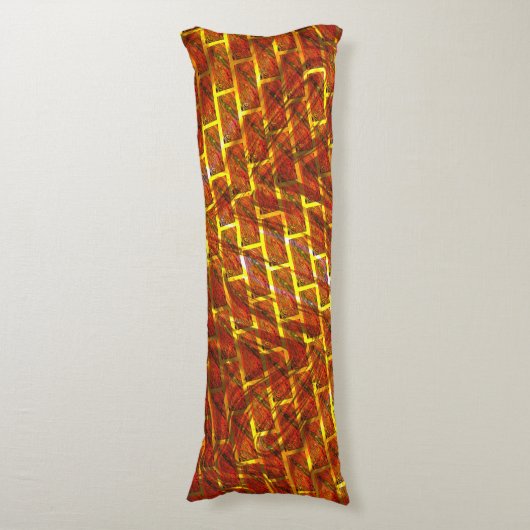 Rot angefärbt, gekratzt, goldgelbes Gitter oder Zi Seitenschläferkissen (Vorderseite Vertikal)