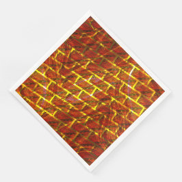 Rot angefärbt, gekratzt, goldgelbes Gitter oder Zi Serviette