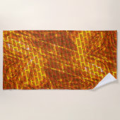 Rot angefärbt, gekratzt, goldgelbes Gitter oder Zi Strandtuch (Vorderseite)