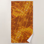 Rot angefärbt, gekratzt, goldgelbes Gitter oder Zi Strandtuch (Vorderseite)
