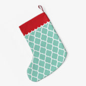 Rot-Aqua-Monogramm Kleiner Weihnachtsstrumpf (Rückseite (Hängend))