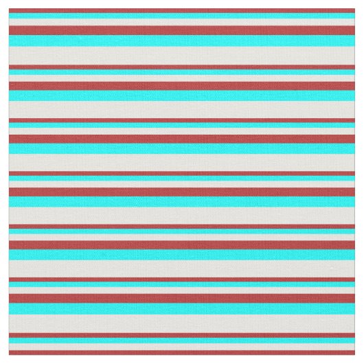 Rot-, Aqua- und Minzcreme-Muster Stoff (Nahaufnahme)