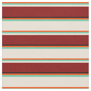 Rot, Aquamarine, Bisque, Maroon und Schwarz farbig Stoff