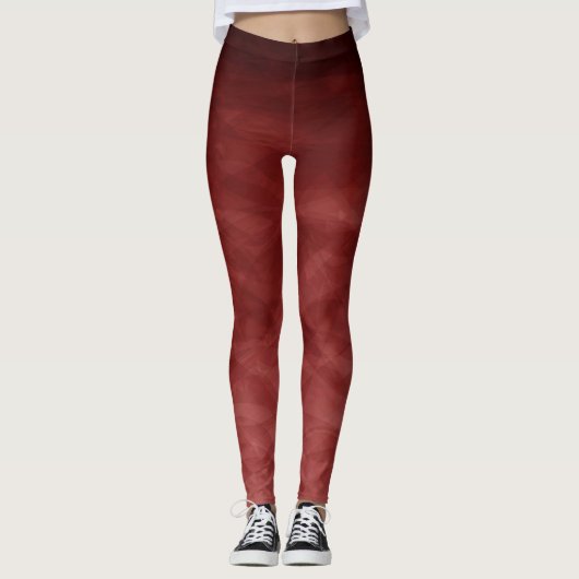 Rot-Aquarell Leggings (Vorderseite)