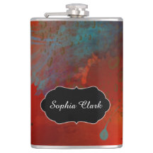 Rot, Aquau. Goldgrunge-abstrakte Kunst,