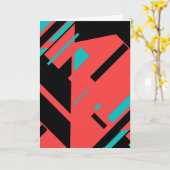 Rot auf Abstrakt geometrischem Schwarz Karte (Gelbe Blume)