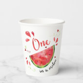 Rot auf der Melon First Birthday Party Pappbecher (Rückseite)