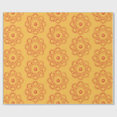 Rot auf gelben Atom-Symbolen Geschenkpapier (Flach)