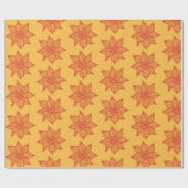 Rot auf gelben Blume Geschenkpapier (Flach)