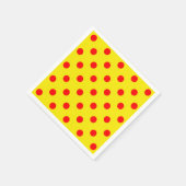 Rot auf gelben Polka Dots Design Serviette (Ecke)