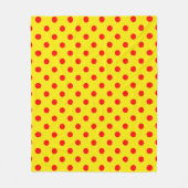 Rot auf gelben Punkten Musterdesign  Fleecedecke (Vorderseite)