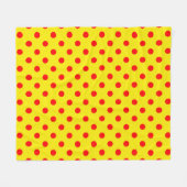 Rot auf gelben Punkten Musterdesign  Fleecedecke (Vorderseite (Horizontal))