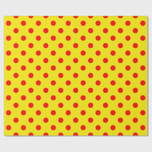 Rot auf gelben Punkten Musterdesign  Geschenkpapier