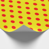 Rot auf gelben Punkten Musterdesign Geschenkpapier (Ecke)