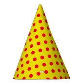Rot auf gelben Punkten Musterdesign  Partyhütchen (Rechts)
