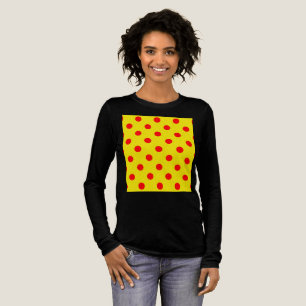 Rot auf gelben Punkten Musterdesign Tri-Blend Shirt