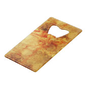 Rot auf Gold Abstrakt Kreditkarten Flaschenöffner (Rückseite Schrägansicht)