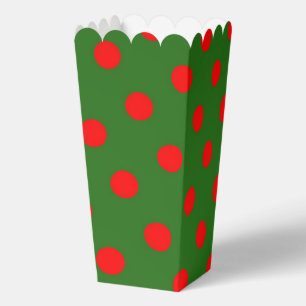 Rot auf grünem Polka-Punkte-Musterdesign  Geschenkschachtel