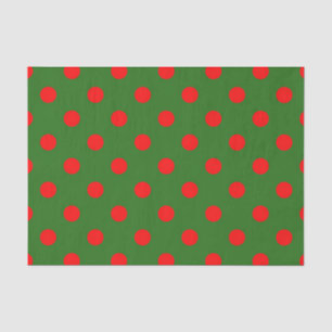 Rot auf grünem Polka-Punkte-Musterdesign Seidenpapier