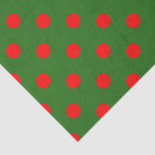 Rot auf grünem Polka-Punkte-Musterdesign Seidenpapier (Ausschnitt)