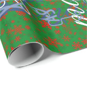 Rot auf grünen Schneeflocken für jeder Geschenkpapier (Rolleneckpunkt)