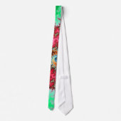 Rot auf grüner doppelter Fraktal-Spirale Krawatte (Rückseite)