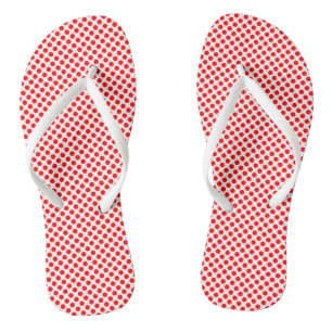 Rot auf kleinen weißen Polka-Punkten Badesandalen