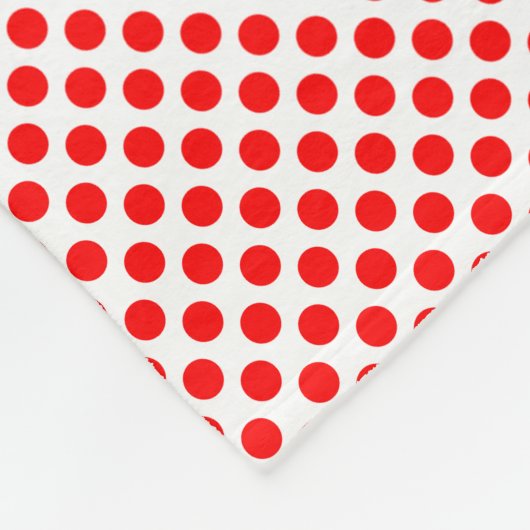 Rot auf kleinen weißen Polka-Punkten Fleecedecke (Ecke)