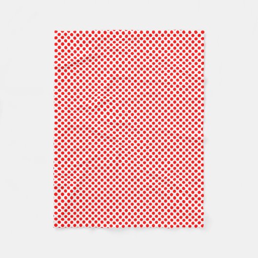 Rot auf kleinen weißen Polka-Punkten Fleecedecke (Vorderseite)