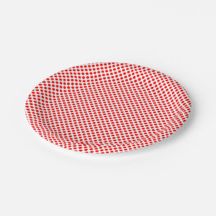 Rot auf kleinen weißen Polka-Punkten Pappteller
