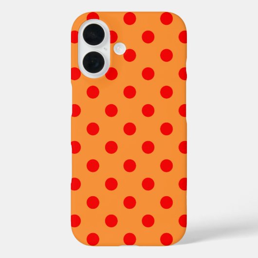Rot auf Orange Polka Dots Design Case-Mate iPhone Hülle (Rückseite)