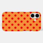 Rot auf Orange Polka Dots Design Case-Mate iPhone Hülle (Rückseite (Horizontal))