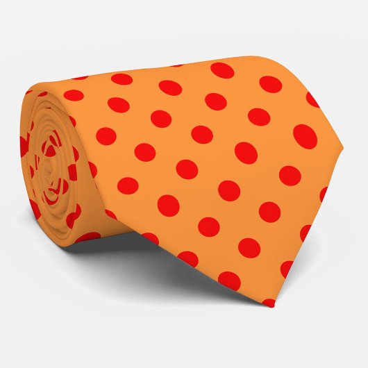 Rot auf Orange Polka Dots Design Krawatte