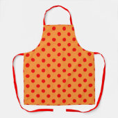 Rot auf Orange Polka Dots Design Schürze (Vorderseite)