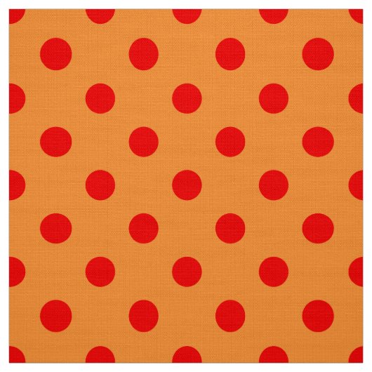 Rot auf Orange Polka Dots Design Stoff (Muster)