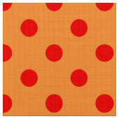 Rot auf Orange Polka Dots Design Stoff (Nahaufnahme)