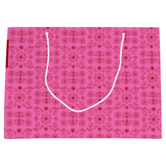 Rot auf Rosa Große Geschenktüte (Vorderseite)