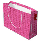Rot auf Rosa Große Geschenktüte (Rückseite Schrägansicht)