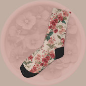 Rot auf Rosa Hibiskus Bloral Socken