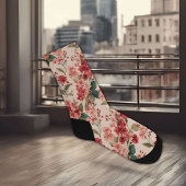Rot auf Rosa Hibiskus Bloral Socken