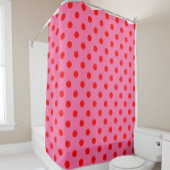 Rot auf rosa Polka Dots Design Duschvorhang