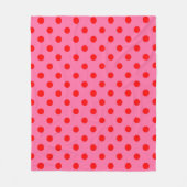 Rot auf rosa Polka Dots Design Fleecedecke (Vorderseite)
