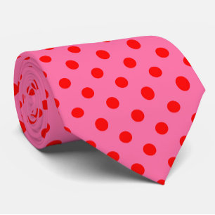 Rot auf rosa Polka Dots Design Krawatte