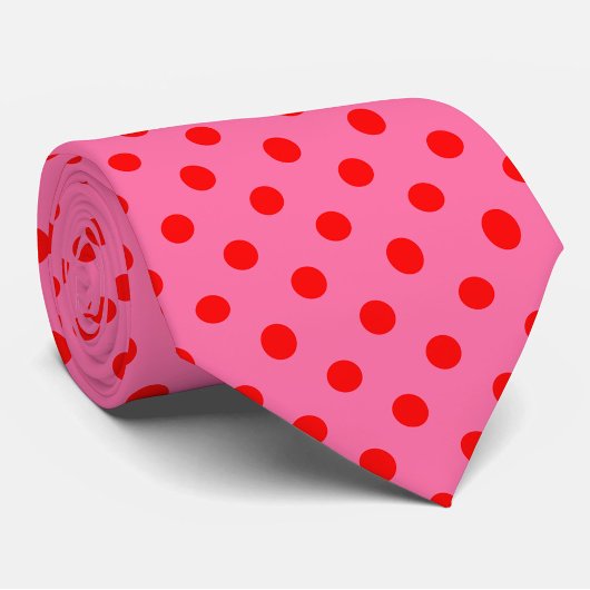 Rot auf rosa Polka Dots Design Krawatte