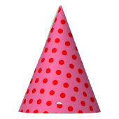Rot auf rosa Polka Dots Design Partyhütchen (Links)