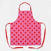 Rot auf rosa Polka Dots Design Schürze (Vorderseite)