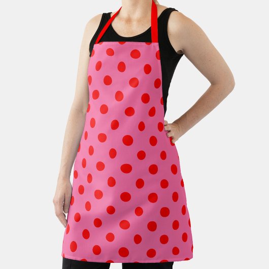 Rot auf rosa Polka Dots Design Schürze