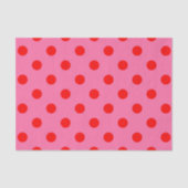 Rot auf rosa Polka Dots Design Seidenpapier (Vorderseite)