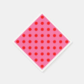 Rot auf rosa Polka Dots Design Serviette (Ecke)